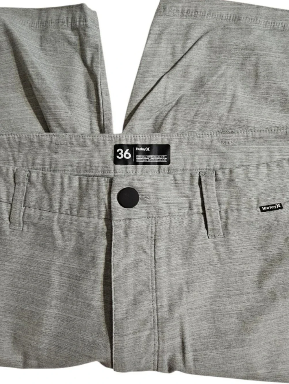 Hurley Light Gray Flat Front Stretch Shorts